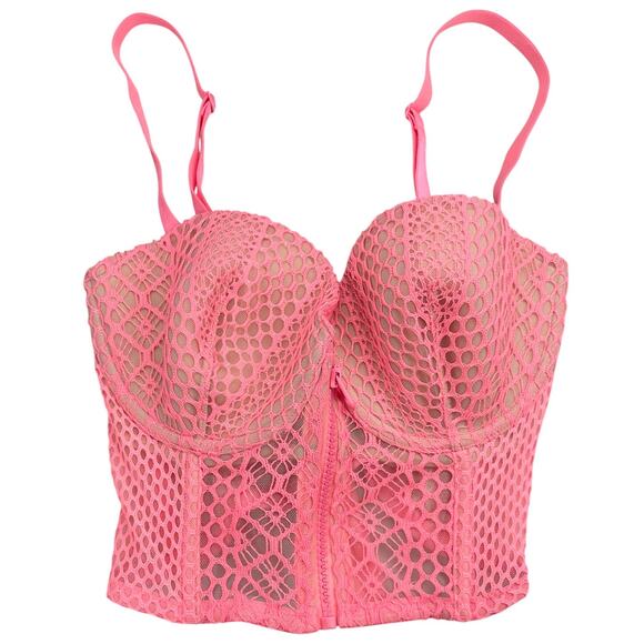 NWT VICTORIA'S SECRET Very Sexy After Dark Crochet Long Line Bra Sz 32DD - Picture 3 of 7